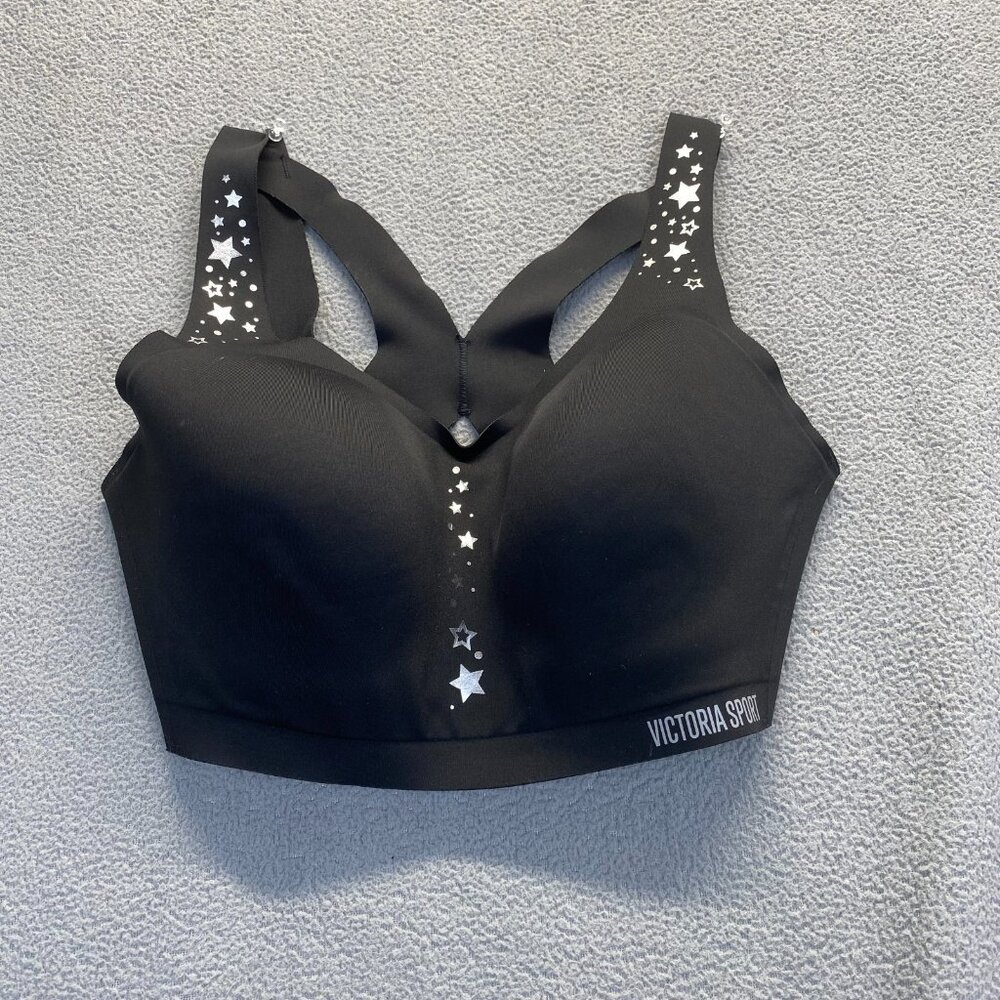 Victoria's Secret Black and White Star-Accent Sports Bra